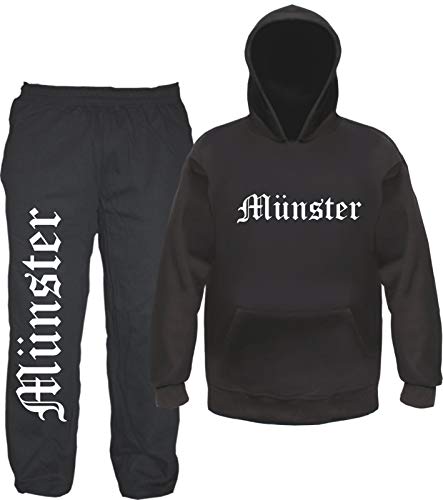 Münster Jogginganzug - Altdeutsch - Jogginghose und Hoodie 2XL Schwarz von sostex