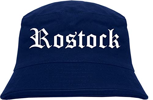 Rostock Fischerhut - Dunkelblau - Altdeutsch - Bedruckt - Bucket Hat Anglerhut Hut L/XL Dunkelblau von sostex