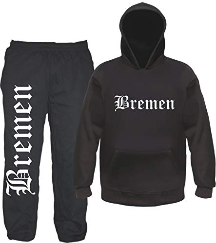 sostex Bremen Jogginganzug - Altdeutsch - Jogginghose und Hoodie 2XL Schwarz von sostex