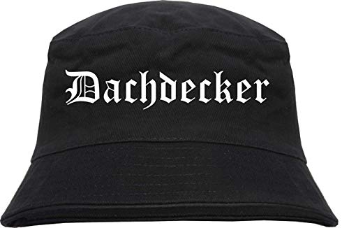 sostex Dachdecker Fischerhut - Altdeutsch - Bedruckt - Bucket Hat Anglerhut Hut L/XL Schwarz von sostex