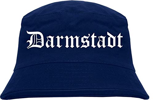 sostex Darmstadt Fischerhut - Dunkelblau - Altdeutsch - Bedruckt - Bucket Hat Anglerhut Hut L/XL Dunkelblau von sostex