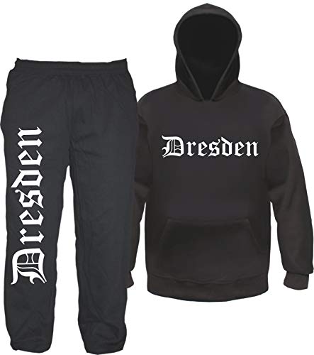 sostex Dresden Jogginganzug - Altdeutsch - Jogginghose und Hoodie 2XL Schwarz von sostex