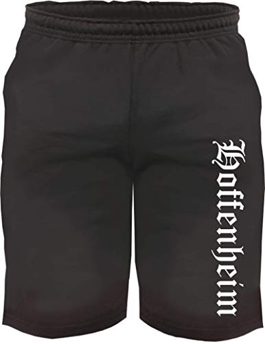 sostex Hoffenheim Sweatshorts - Altdeutsch Bedruckt - Kurze Hose Shorts Schwarz L von sostex