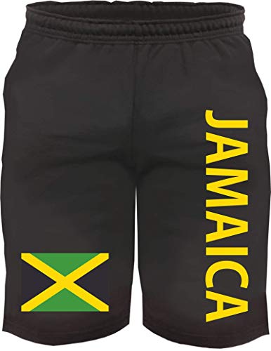 sostex Jamaica Sweatshorts - Bedruckt - Kurze Hose Shorts Flagge Jamaika Schwarz XL von sostex