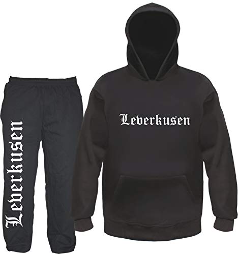 sostex Leverkusen Jogginganzug - Altdeutsch - Jogginghose und Hoodie 2XL Schwarz von sostex