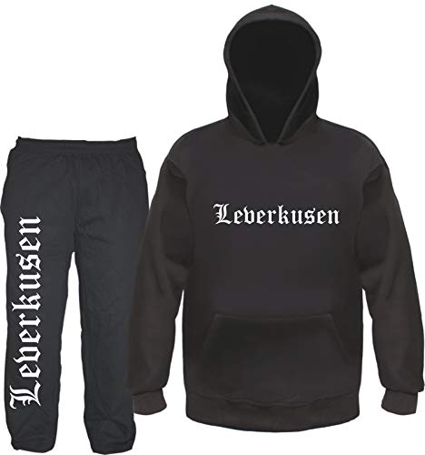 sostex Leverkusen Jogginganzug - Altdeutsch - Jogginghose und Hoodie M Schwarz von sostex