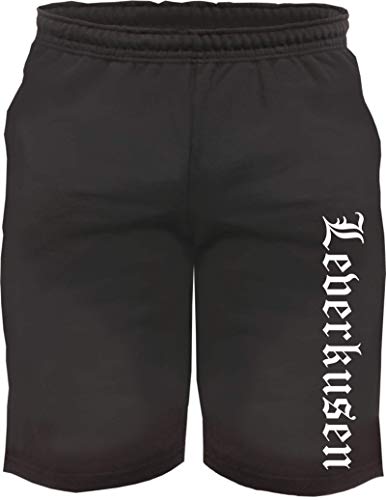 sostex Leverkusen Sweatshorts - Altdeutsch Bedruckt - Kurze Hose Shorts Schwarz L von sostex