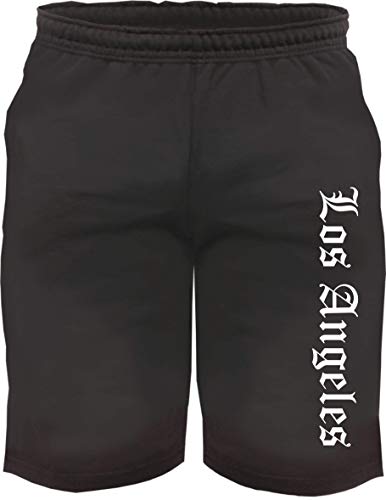 sostex Los Angeles Sweatshorts - Altdeutsch Bedruckt - Kurze Hose Shorts Schwarz M von sostex