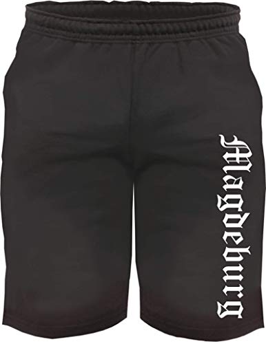 sostex Magdeburg Sweatshorts - Altdeutsch Bedruckt - Kurze Hose Shorts Schwarz 2XL von sostex