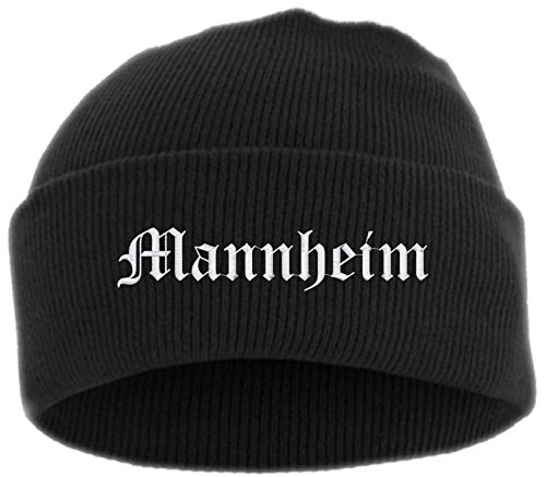 sostex Mannheim Umschlagmütze - Altdeutsch - Bestickt - Mütze mit breitem Umschlag Einheitsgröße Schwarz von sostex