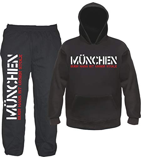 sostex München Euer HASS Ist Unser Stolz Jogginganzug - Jogginghose und Hoodie 2XL Schwarz von sostex