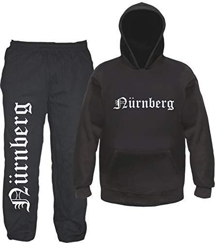 sostex Nürnberg Jogginganzug - Altdeutsch - Jogginghose und Hoodie S Schwarz von sostex