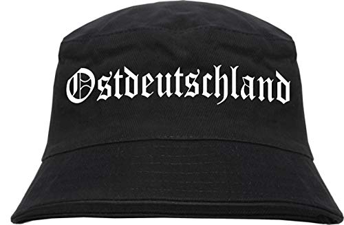 sostex Ostdeutschland Anglerhut - Altdeutsche Schrift - Fischerhut Sonnenhut Bucket Hat L/XL Schwarz von sostex