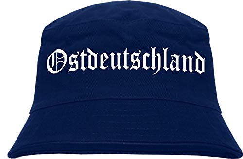 sostex Ostdeutschland Anglerhut - Altdeutsche Schrift - Fischerhut Sonnenhut Bucket Hat S/M Dunkelblau von sostex