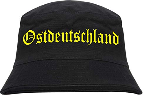 sostex Ostdeutschland Fischerhut - Druckfarbe Gelb - Bucket Hat L/XL Schwarz von sostex