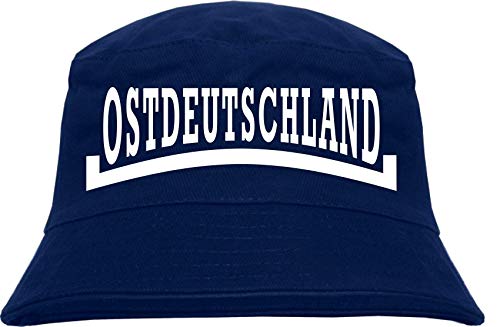 sostex Ostdeutschland Linie Fischerhut - Dunkelblau - Altdeutsch - Bedruckt - Bucket Hat Anglerhut Hut L/XL Dunkelblau von sostex