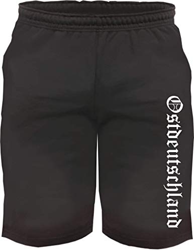 sostex Ostdeutschland Sweatshorts - Altdeutsch Bedruckt - Kurze Hose Shorts Schwarz L von sostex