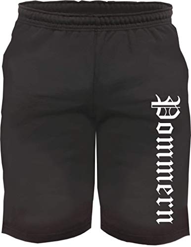 sostex Pommern Sweatshorts - Altdeutsch Bedruckt - Kurze Hose Shorts Schwarz 2XL von sostex