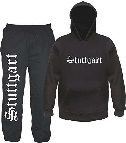 sostex Stuttgart Jogginganzug - Altdeutsch - Jogginghose und Hoodie L Schwarz von sostex