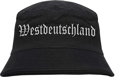 sostex Westdeutschland Fischerhut - Druckfarbe Silber - Bucket Hat L/XL Schwarz von sostex