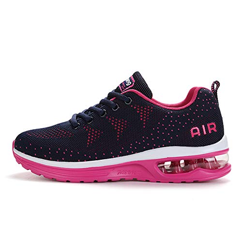 sotirsvs Herren Damen Sportschuhe Laufschuhe Straßenlaufschuhe Sneaker mit Luftpolster Turnschuhe Atmungsaktiv Leichte Schuhe Blue Pink 40 EU von sotirsvs
