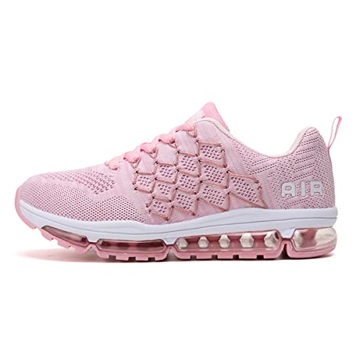 sotirsvs Herren Damen Sportschuhe Laufschuhe Straßenlaufschuhe Sneaker mit Luftpolster Turnschuhe Atmungsaktiv Leichte Schuhe Pink 37 EU von sotirsvs