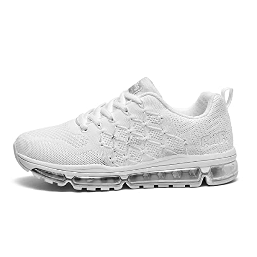 sotirsvs Herren Damen Sportschuhe Laufschuhe Straßenlaufschuhe Sneaker mit Luftpolster Turnschuhe Atmungsaktiv Leichte Schuhe White 35 EU von sotirsvs