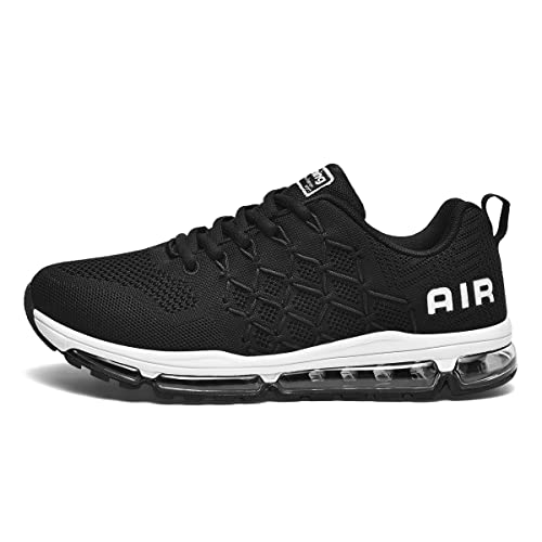 sotirsvs Herren Damen Sportschuhe Laufschuhe Straßenlaufschuhe Sneaker mit Luftpolster Turnschuhe Atmungsaktiv Leichte Schuhe Black White Black 37 EU von sotirsvs