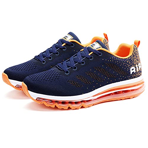 sotirsvs Herren Damen Sportschuhe Laufschuhe mit Luftpolster Turnschuhe Profilsohle Sneakers Leichte Schuhe Sport Outdoor Joggen Running Shoe BlueOrange 38 EU von sotirsvs