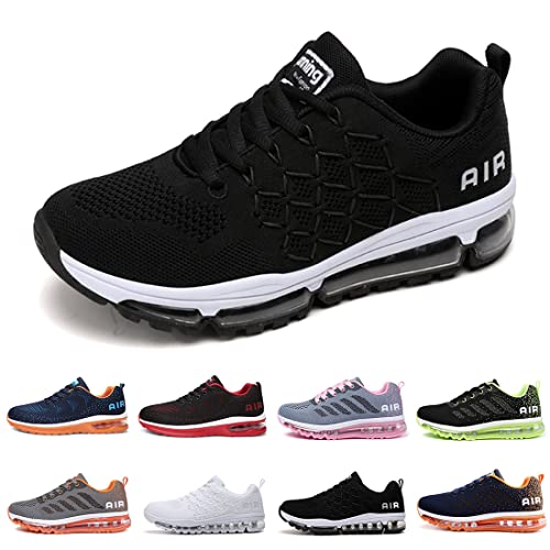 sotirsvs Laufschuhe Herren Damen Sportschuhe Leicht Turnschuhe Straßenlaufschuhe Luftschuhe Atmungsaktiv Air Schuhe Running Sneakers Mode Jogging Fitness Gym Athletic Outdoor 877-Blackwhite03-44 von sotirsvs