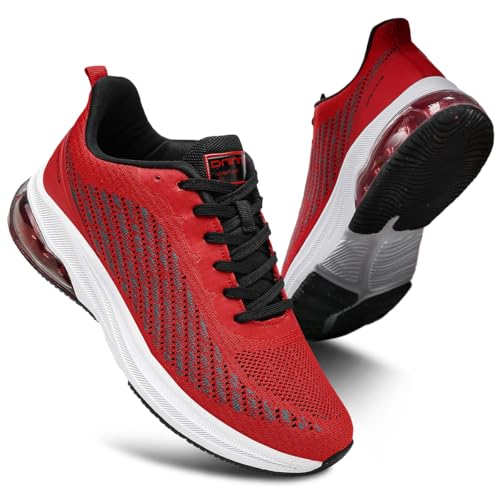 sotirsvs Sportschuhe Herren Laufschuhe Damen Leichtgewicht Luftpolster Turnschuhe Straßenlaufschuhe Sneaker Joggingschuhe Atmungsaktiv Gym Fitness Outdoor Schuhe Redwhite 39 EU von sotirsvs