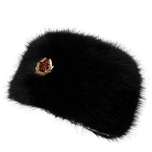 Soul Young Damen Fellmütze Pelzmütze Wintermütze Faux Fuchs Warm Weich Pelz mütze EINWEG Verpackung(Schwarz&KGB) von sy soul young
