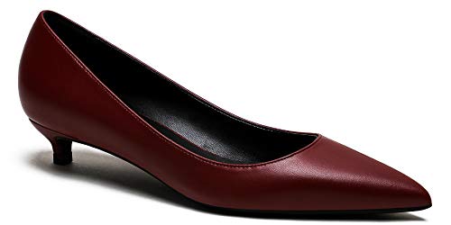 soulength High Heels Schuhe Damen 131 Bequem 3cm Kitten-Heel Pumps Weinrot größe 38 von soulength