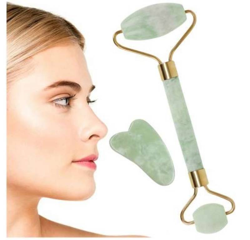 soulima Gesichtsmassagegerät JadeGlow Gesichtsmassagerät - Strahlende Jugendlichkeit, Jade Gesichtsmasage-Set, Jade Gesichtsmasagerolle, Glatte Oberfläche von soulima