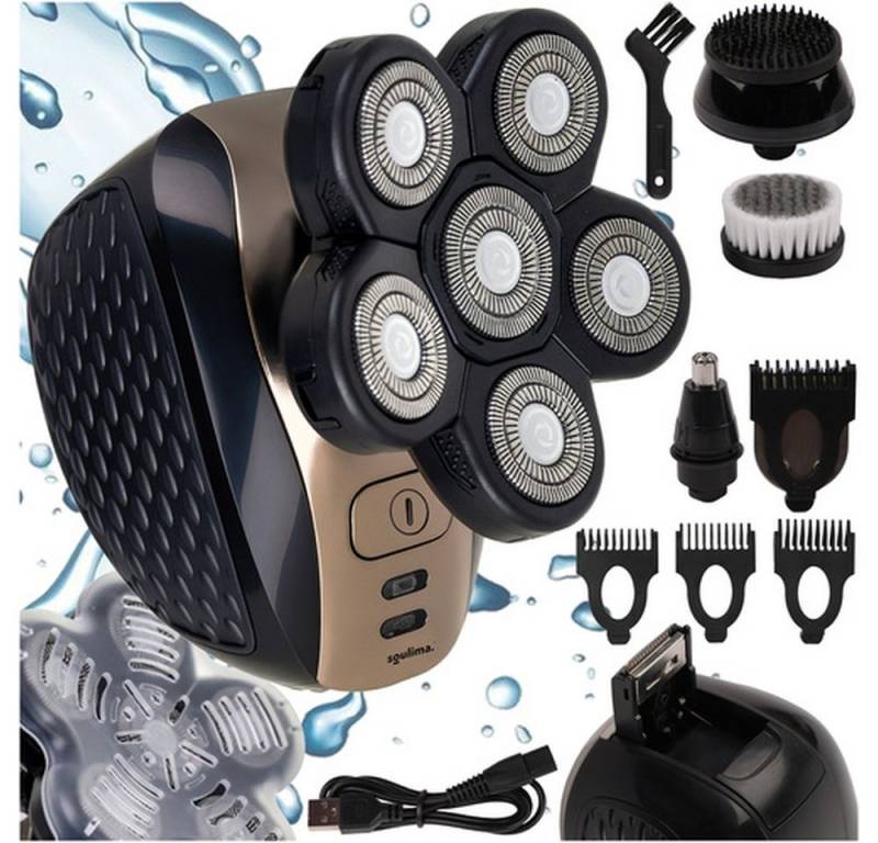 soulima Haar- und Bartschneider Herrenrasierer 6-in-1 Bartschneider, wasserfest, IPX6, leicht zu reinigen und perfekt für die Nutzung im Bad von soulima