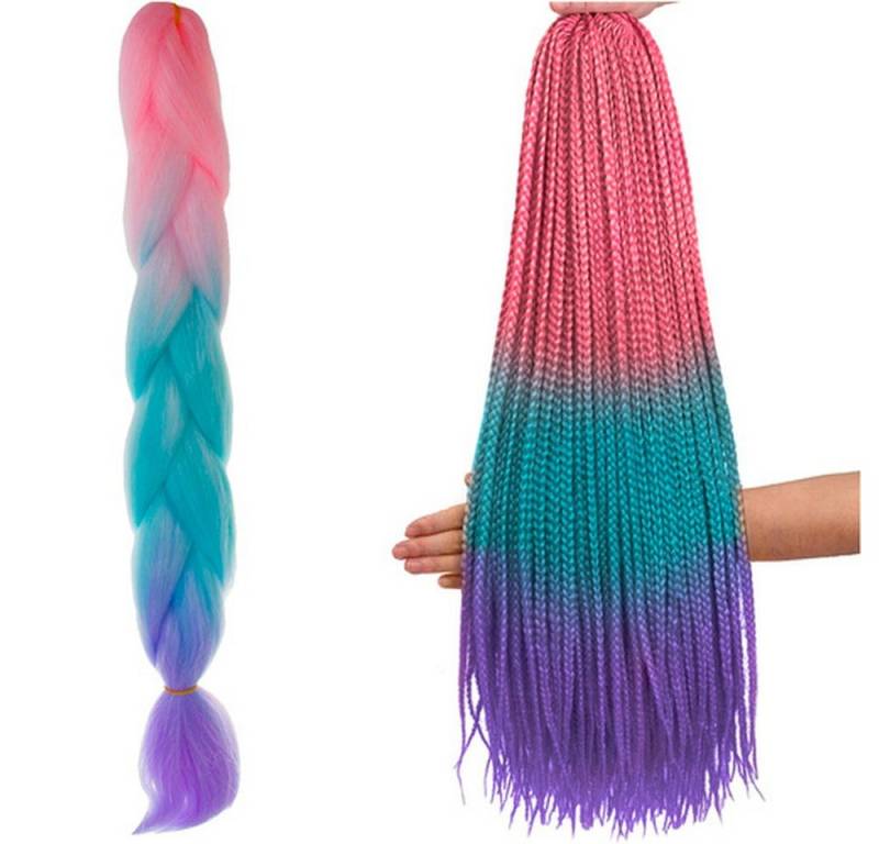 soulima Kunsthaar-Extension Zopf Haarverlängerung 60 cm, für Styling mit Fön, Glätteisen, Lockenstab oder Kräuseleisen von soulima