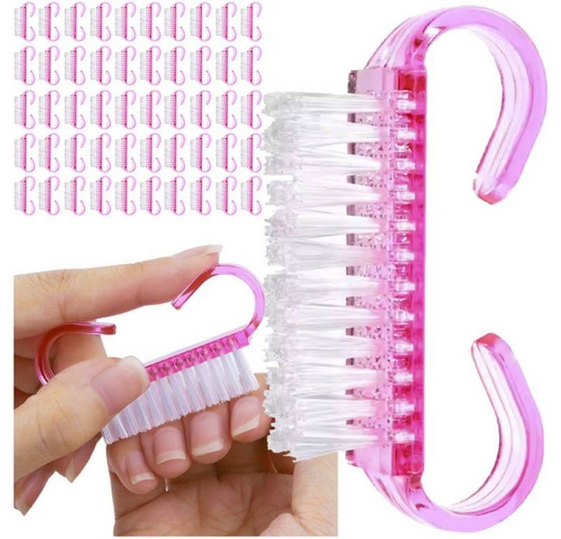 soulima Maniküre-Pediküre-Set Manikürebürste Nagelstyling, 50-tlg., Einwegpinsel, Helle, weiße Borsten ermöglichen eine klare Sauberkeitskontrolle von soulima