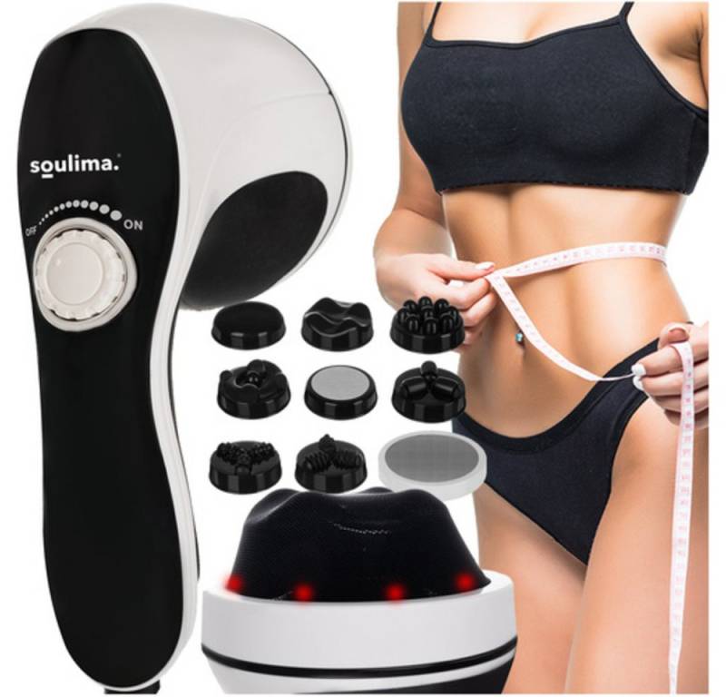 soulima Massagegerät 9-in-1 Schlankheitsmassagegerät, Spar-Set 1-tlg., massieren, Drehbewegung der Spitzen erreicht tiefe Hautschichten von soulima