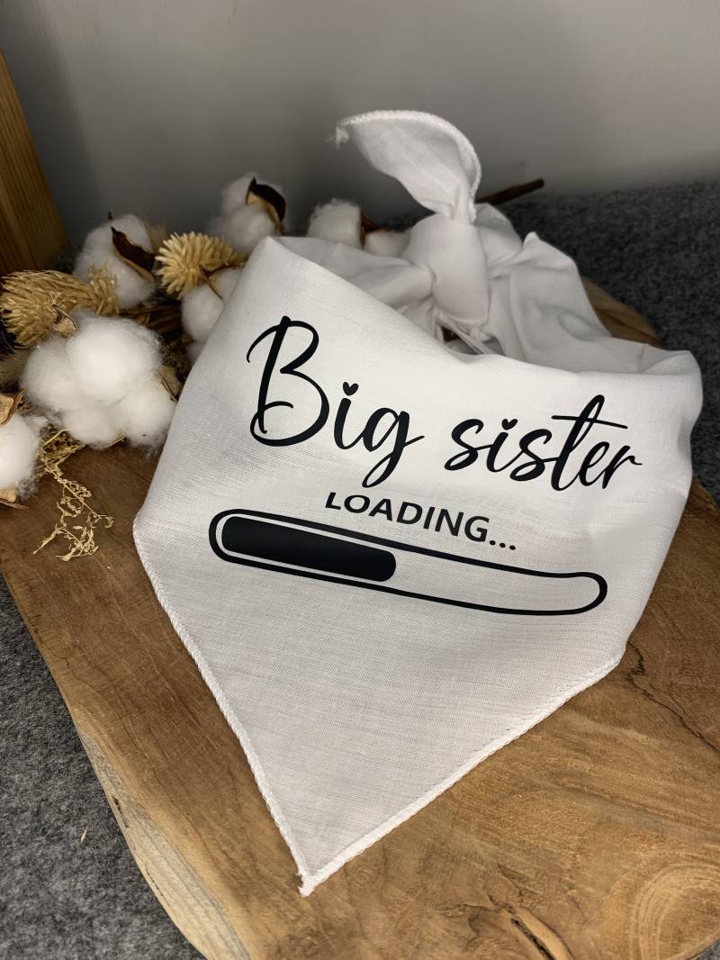 Hundehalstuch | Big Sister/Brother Loading Schwangerschaftsverkündung Dogmom Hundemensch Halstuch Bunt von DieKleinodfabrik