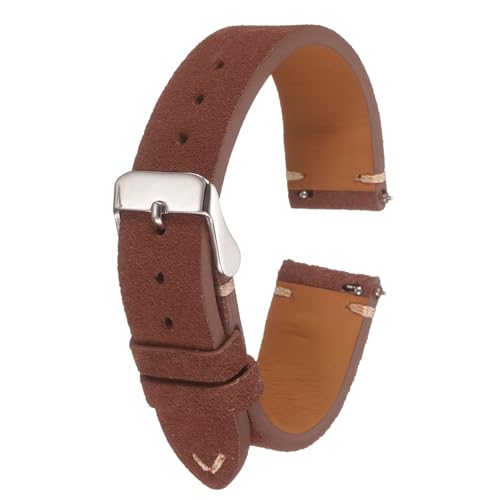 soulnioi Uhrenarmband aus Wildleder, weiches Nubukleder, Vintage-Band mit Schnellverschluss, 14 mm soulnioi Uhrenarmband aus Wildleder, weiches Nubukleder, Vintage-Band mit Schnellverschluss, 14 mm von soulnioi