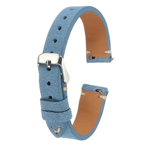 soulnioi Uhrenarmband aus Wildleder, weiches Nubukleder, Vintage-Band mit Schnellverschluss, 14 mm soulnioi Uhrenarmband aus Wildleder, weiches Nubukleder, Vintage-Band mit Schnellverschluss, 14 mm von soulnioi