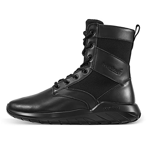 soulsfeng Herren MilitäR Einsatzstiefel Security Tactical Boot Zipper Stiefel Damen Motorradschuhe Kampfstiefel Herren Springerstiefel Wildleder Schuhe Biker Boots Trekkingschuhe Schwarz 39 von soulsfeng