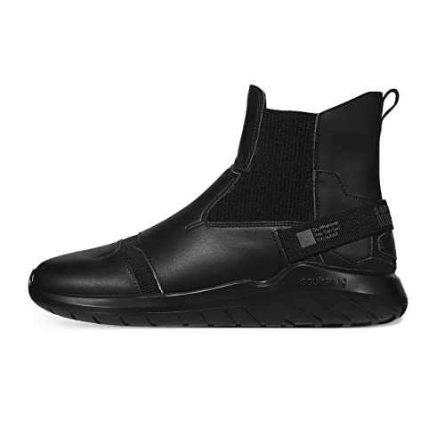 soulsfeng High Top Sneakers Herren Damen Basketball Schuhe Leder Slip On Turnschuhe Sportschuhe Mode Outdoor Freizeitschuhe Laufschuhe Schwarz 43 von soulsfeng