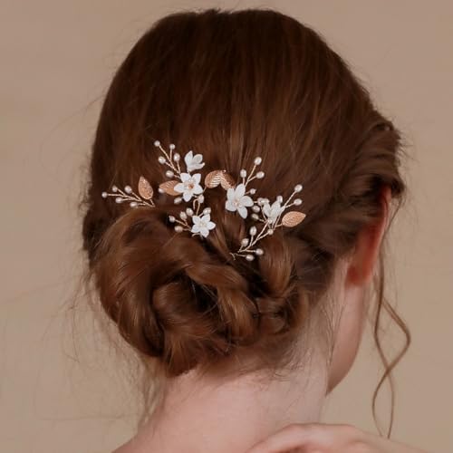 Handgefertigte Haarnadeln aus Polymer-Ton, Blume, Hochzeitshaarschmuck, Brautschmuck von soulshow