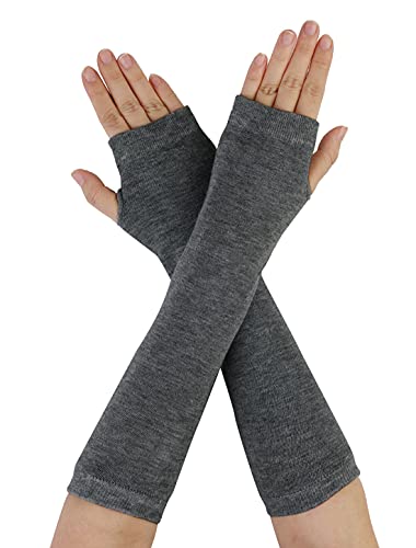 sourcing map® Paar Unisex Elastisch Fingerlos Arm Wärme Handschuhe Dunkel Grau von uxcell