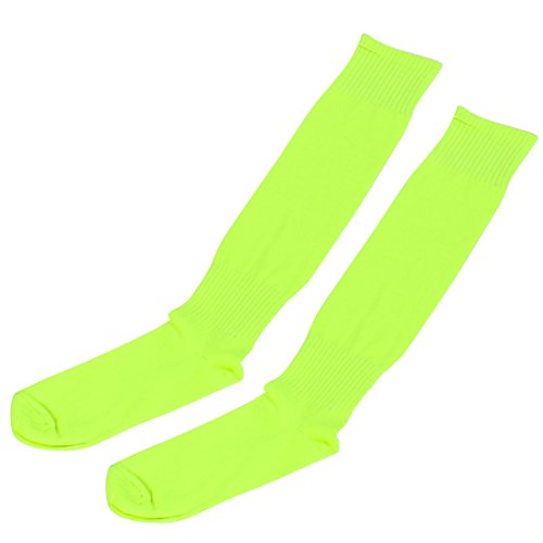 sourcing map 1 Paar Herren Sport Hockey Rugby Baseball Basketball Fußball lange Socken Fluoreszierendes Gelb Einheitsgröße von sourcing map