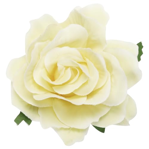 sourcing map 1 x Rosen-Haarspangen, 10,2 cm, Blumen-Haarnadeln, Blumenbrosche für Damen, Haar-Accessoires, Milchweiß von sourcing map