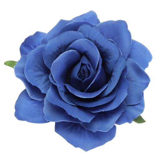 sourcing map 1 x Rosen-Haarspangen, 10,2 cm, Blumen-Haarnadeln, Blumenbrosche für Damen, Haar-Accessoires, blau von sourcing map