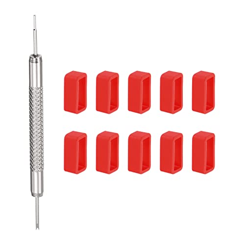 sourcing map 10Stk. Uhrenarmband Schleife 20mm Gummi Uhrenhalter Befestigung Ringhalterung mit Federstabwerkzeug zur Uhrenarmband Reparatur Rot sourcing map 10Stk. Uhrenarmband Schleife 20mm Gummi Uhrenhalter Befestigung Ringhalterung mit Federstabwerkzeug zur Uhrenarmband Reparatur Rot von sourcing map