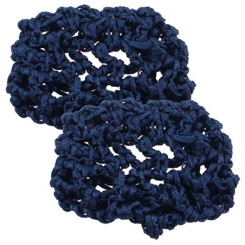 sourcing map 2 Stück Marineblau Gummiband Meshy Net Bun Abdeckung Haarnetze für Frauen von sourcing map